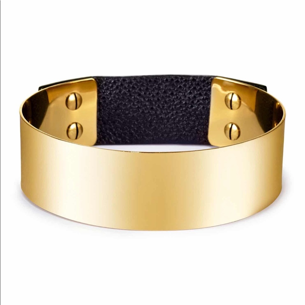 Jenny Bird Gold & Leather Choker NEW!!!